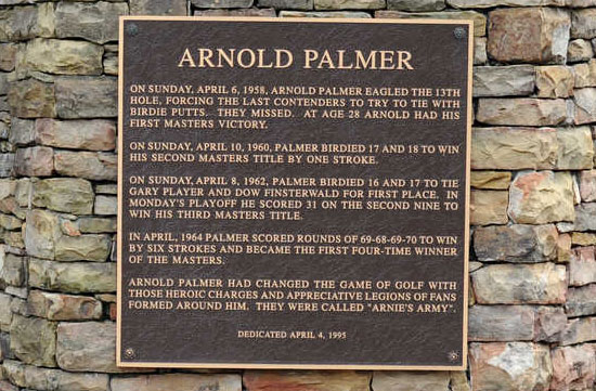 Arnold Palmer landmark at Augusta National