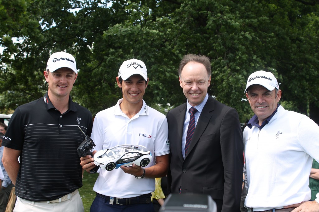 Justin Rose, Matteo Manaserro and Paul McGinley at BMW PGA Hyde Park challenge