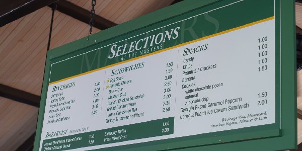 Food & Beverages at The Masters