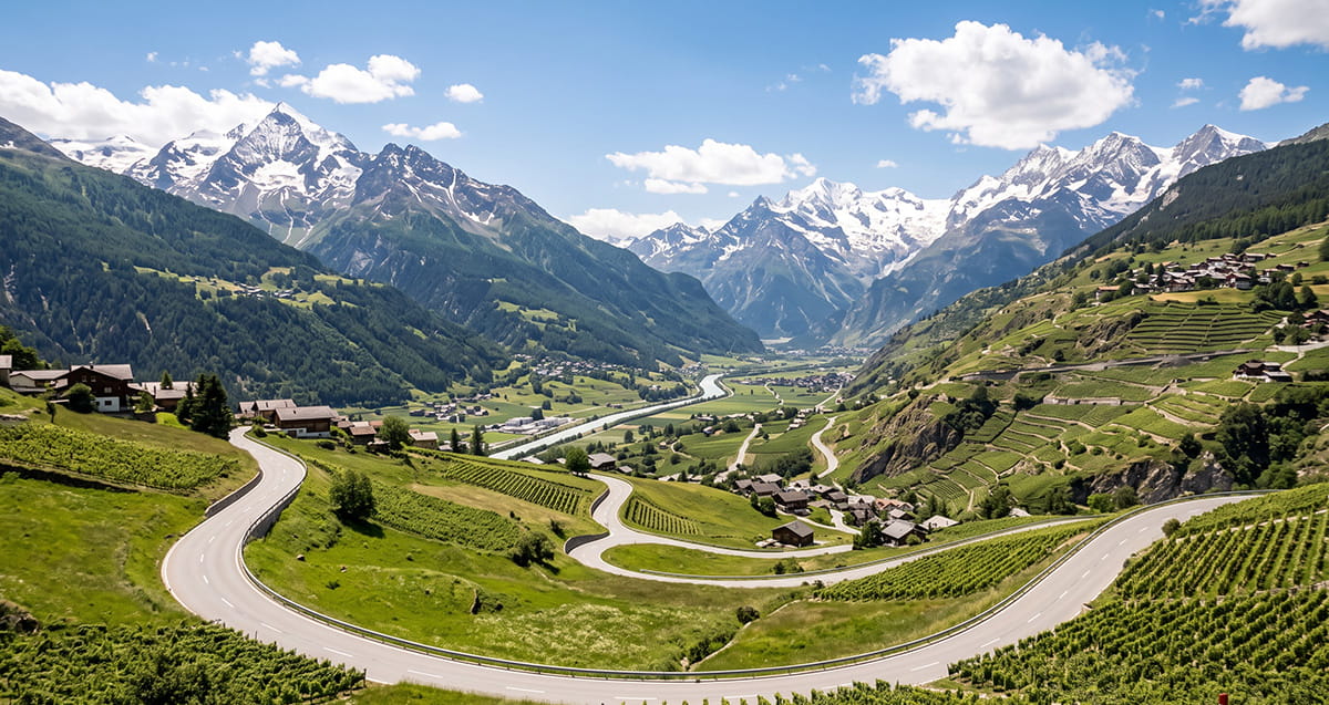 Valais Valley in Switzerland